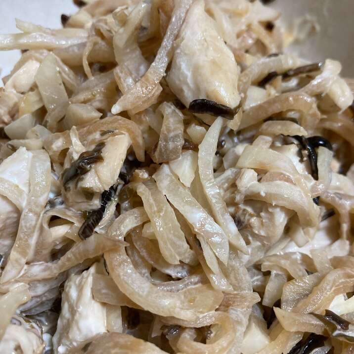 大根と鶏ササミの塩昆布マヨサラダ